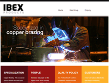 Tablet Screenshot of ibexproducts.com